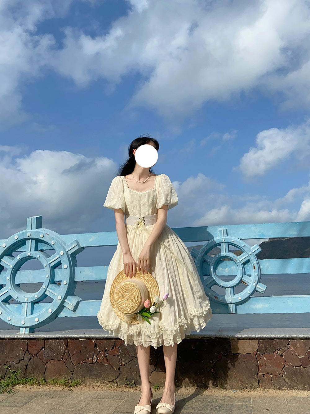 Miss Point~Tulip~Classic Lolita OP Dress Short Sleeve Dress Multicolors (2XL L M S XL XS) 19622:405492