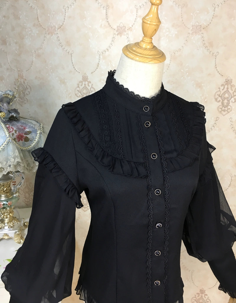 Princess Tailor Lolita~Classic Lolita Blouse Mutton Sleeves Thick Lolita Shirt 39986:648794