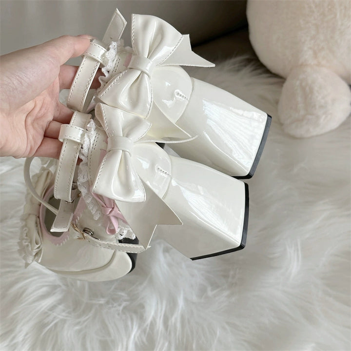 Jiangjiang Biscuit~Elegant Lolita High Heel Shoes Round Toe Low Cut   