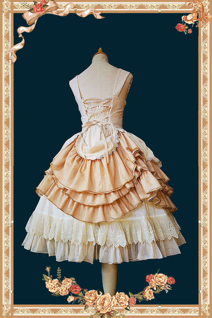Infanta~Waltz~Classic Lolita JSK Tiered Dress with Bunny Ear Blouse