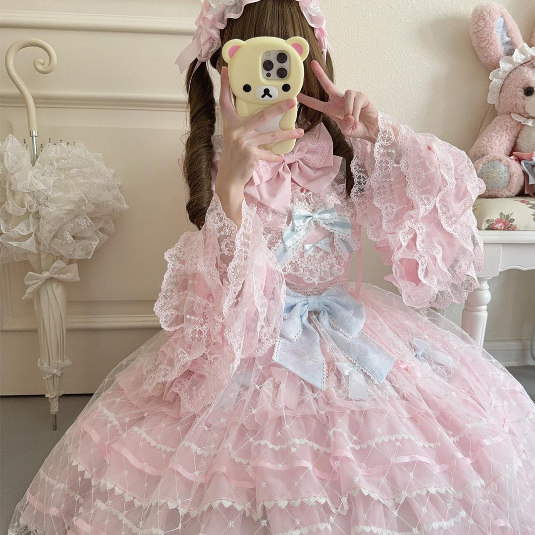 Hanguliang~Spring Awakening~Sweet Lolita JSK and Princess-Sleeved Shirt with Lace Detail