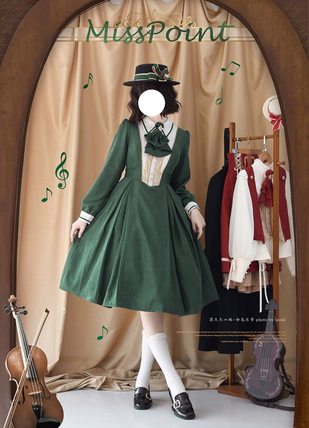 Miss Point~Golden Movement~Elegant Lolita OP Dress Long Sleeve Customized   