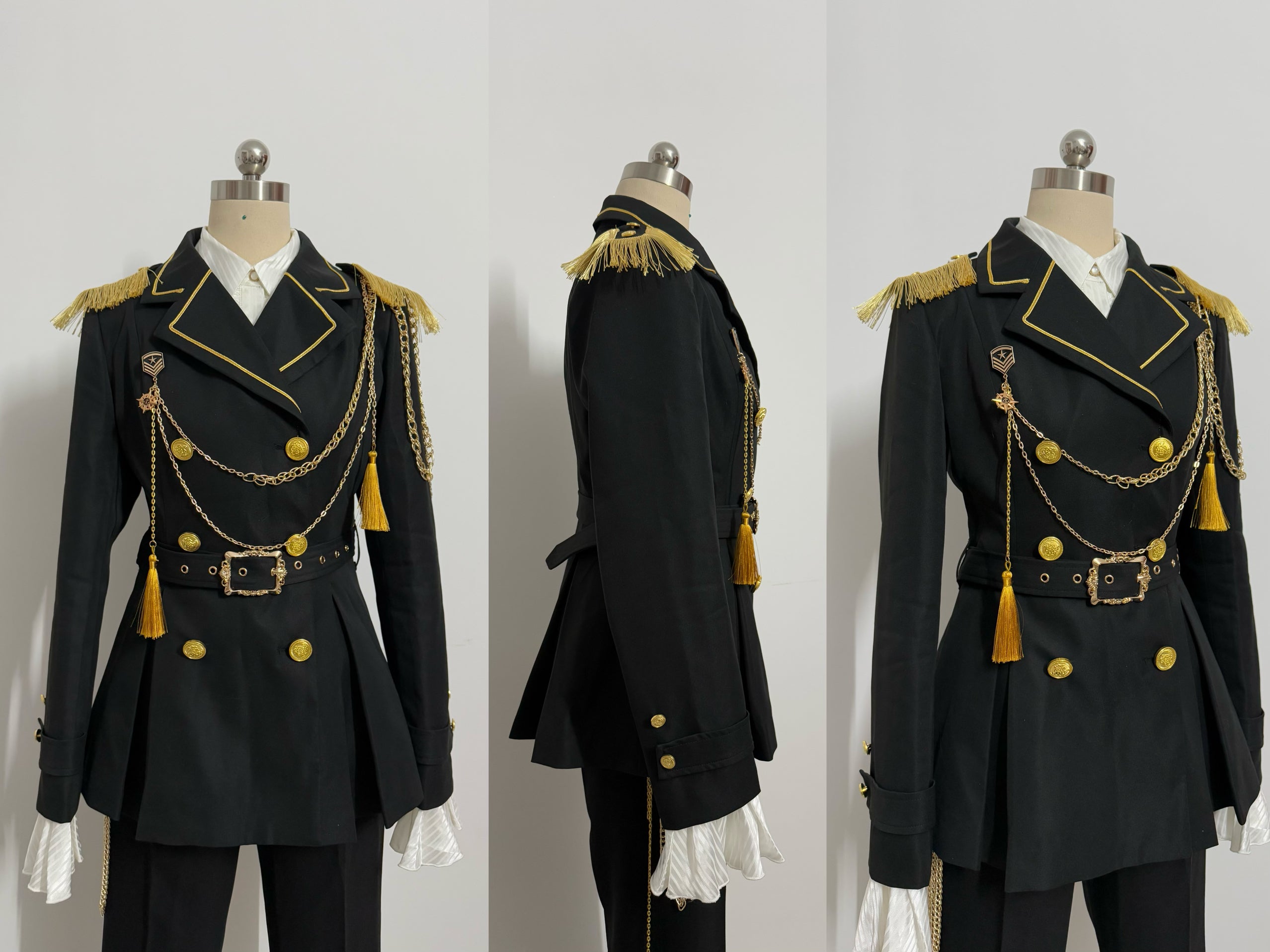 Gazing Galactic - Dawnbreak - Ouji Lolita Pants Suit with Military Coat and Cape Single Coat Only S