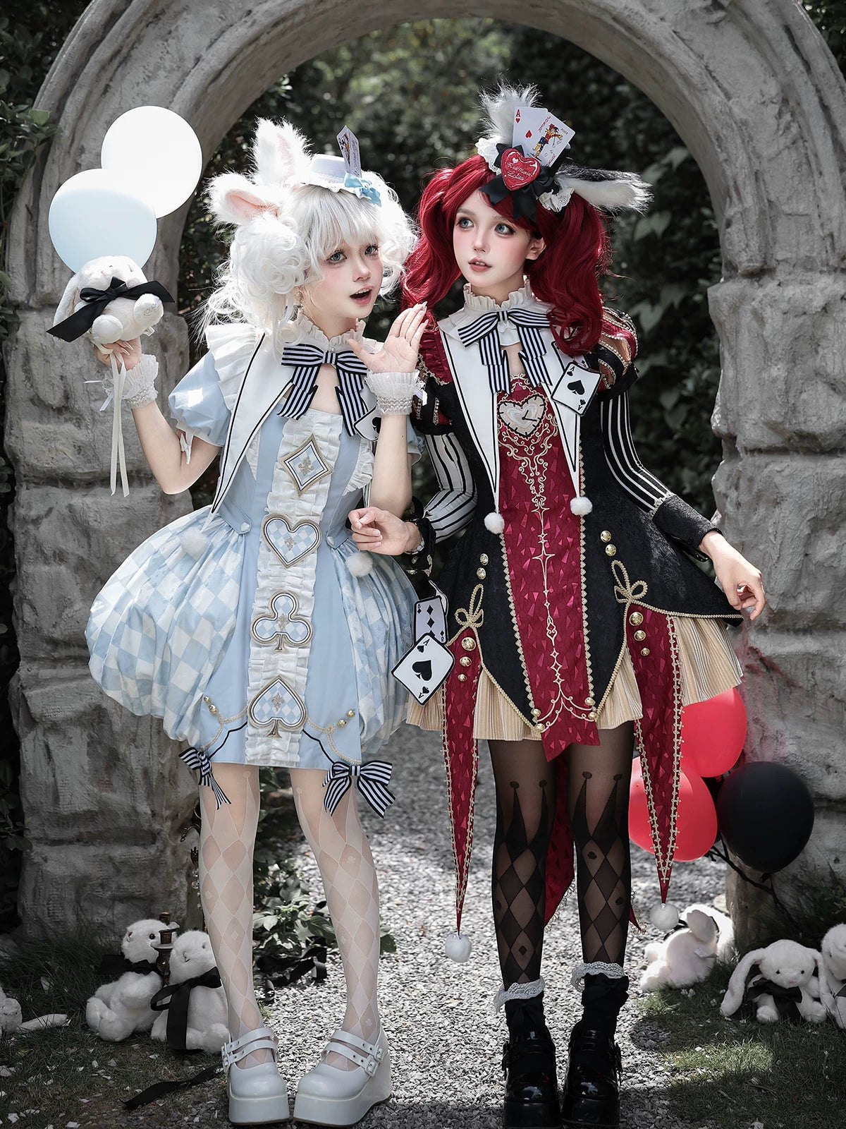 Circus Fantasy Night - Gothic Lolita Jacquard Dress, Pointed Tail Hem 45689:859525