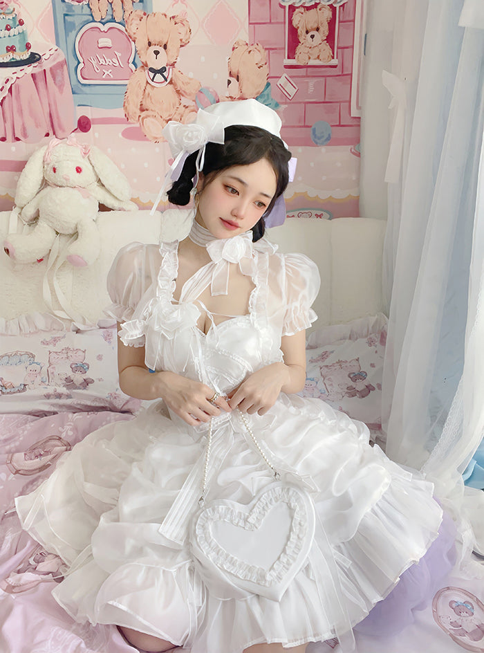 Alice Girl~Knitting Heart~Lolita Jumper Dress Luxury Ballet Full dress   