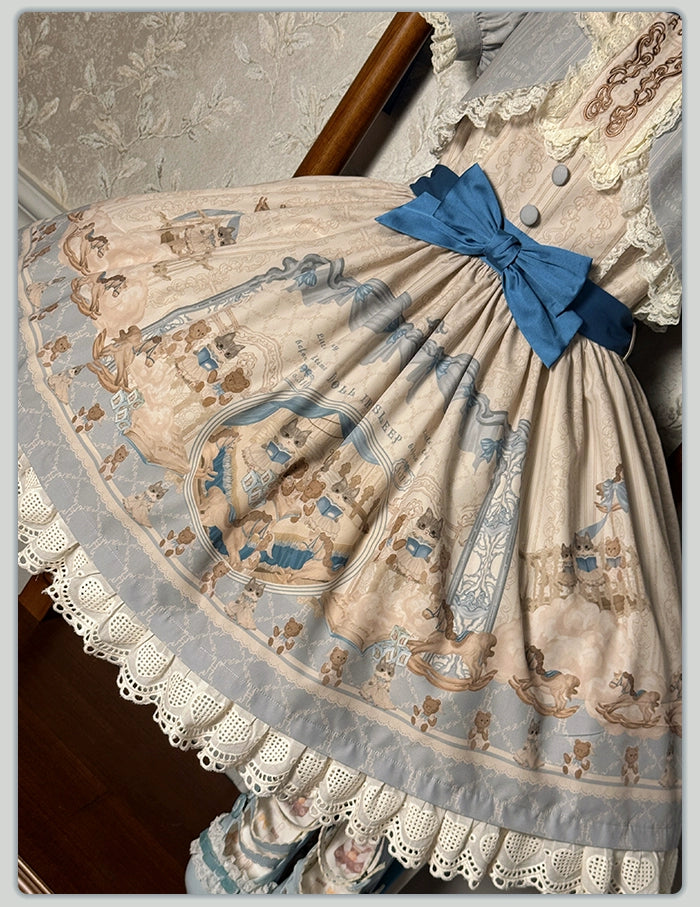 Alice Girl~Sea Salt Fairytale~Sweet Doll-like Lolita OP Animal Printed Lolita Dress 40674:672870