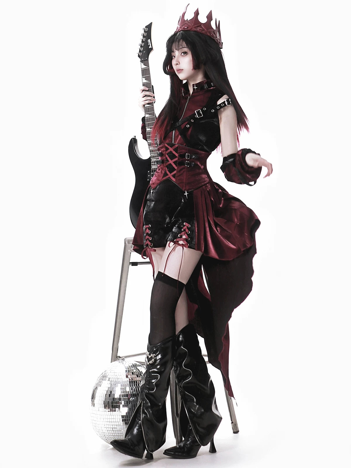 Prime Assassin - Ouji Lolita Suspender Skirt Set, High-low Hem