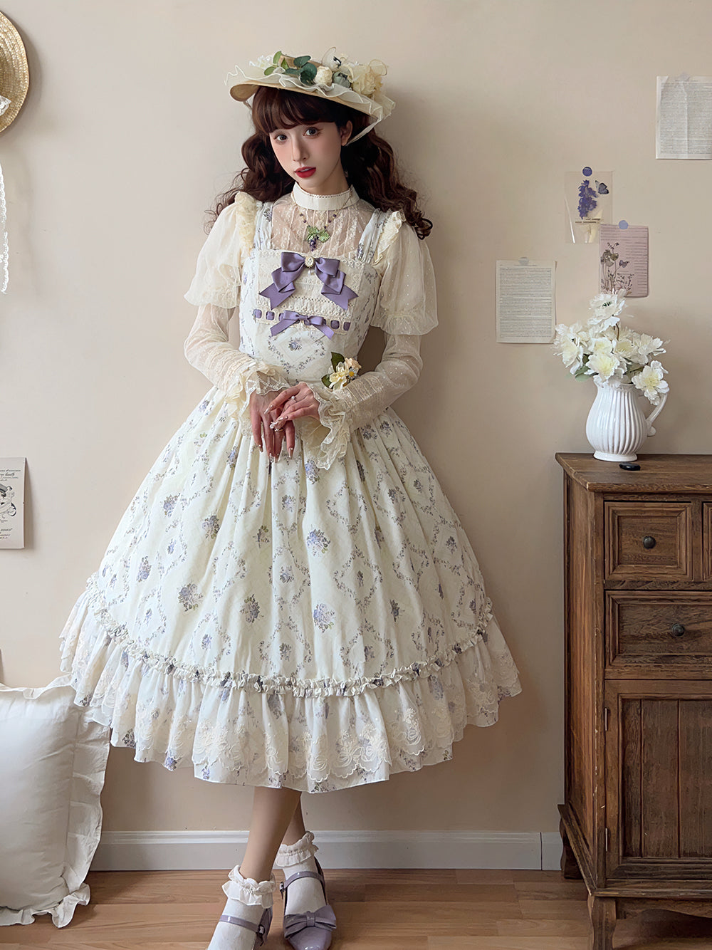 Miss Point - Customized Wood Rose 2.0 Elegant Vintage Jumper Dress