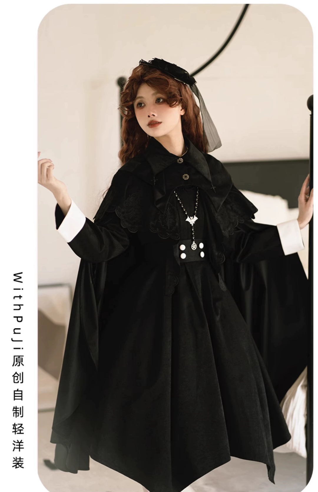 (BFM)With Puji~Gothic Lolita Cape Set~Pilgrim Detachable Cloak   