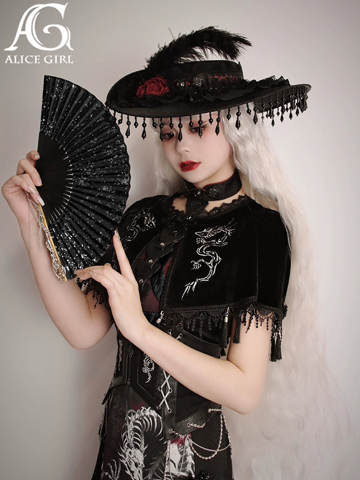 Alice Girl~Bony Dragon~Qi Lolita Jumper Dress Dragon Embroidery Cheongsam   