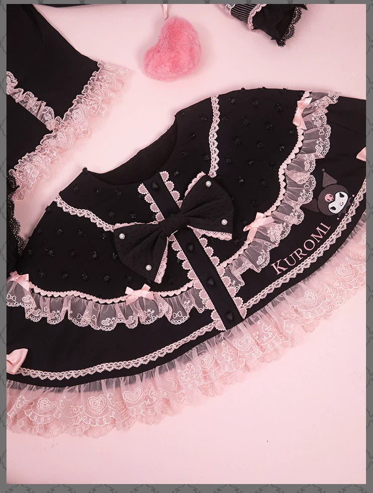 IP Collaboration Sweet Lolita JSK Dress Set,Kuromi Details