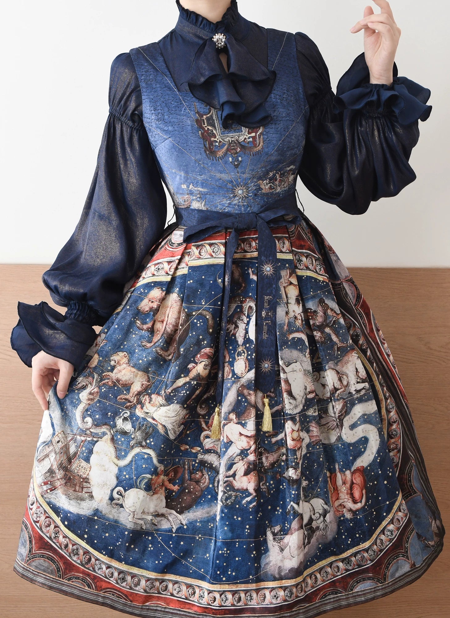 Moonlight in the Monastery - Classic Lolita Shirt, Detachable Jabot (L M S) 44846:825596