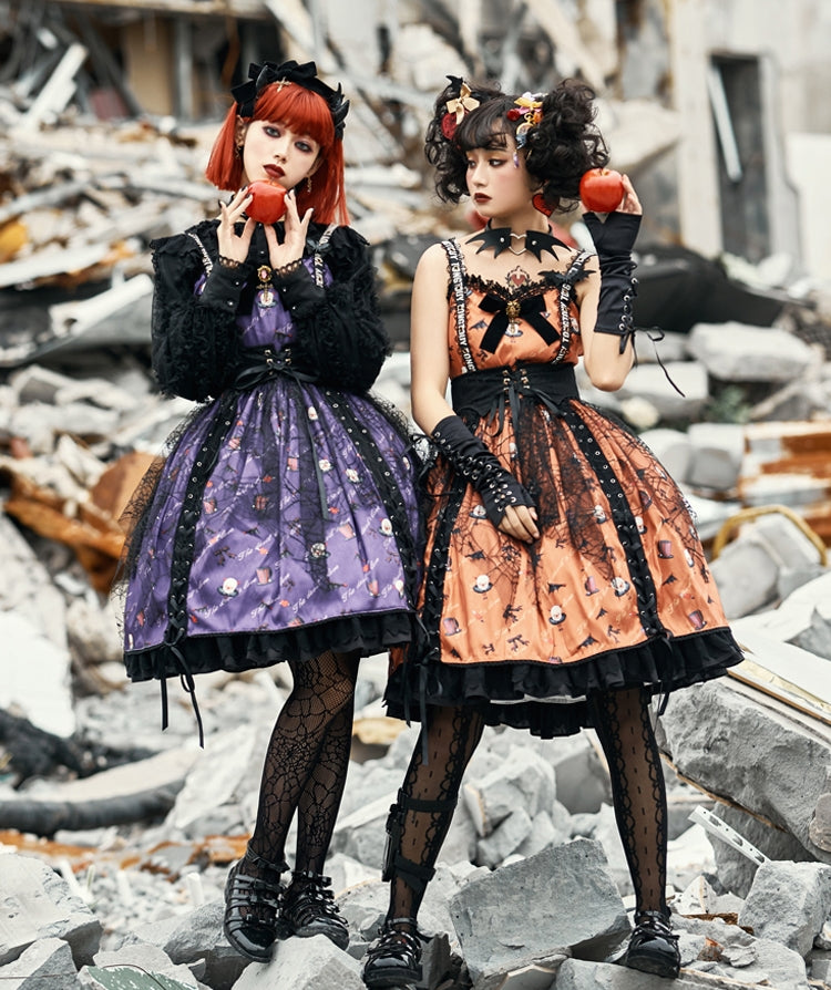 Miss Point~Gothic Lolita Clown and Bat Wings Print JSK Customized 20920:292426