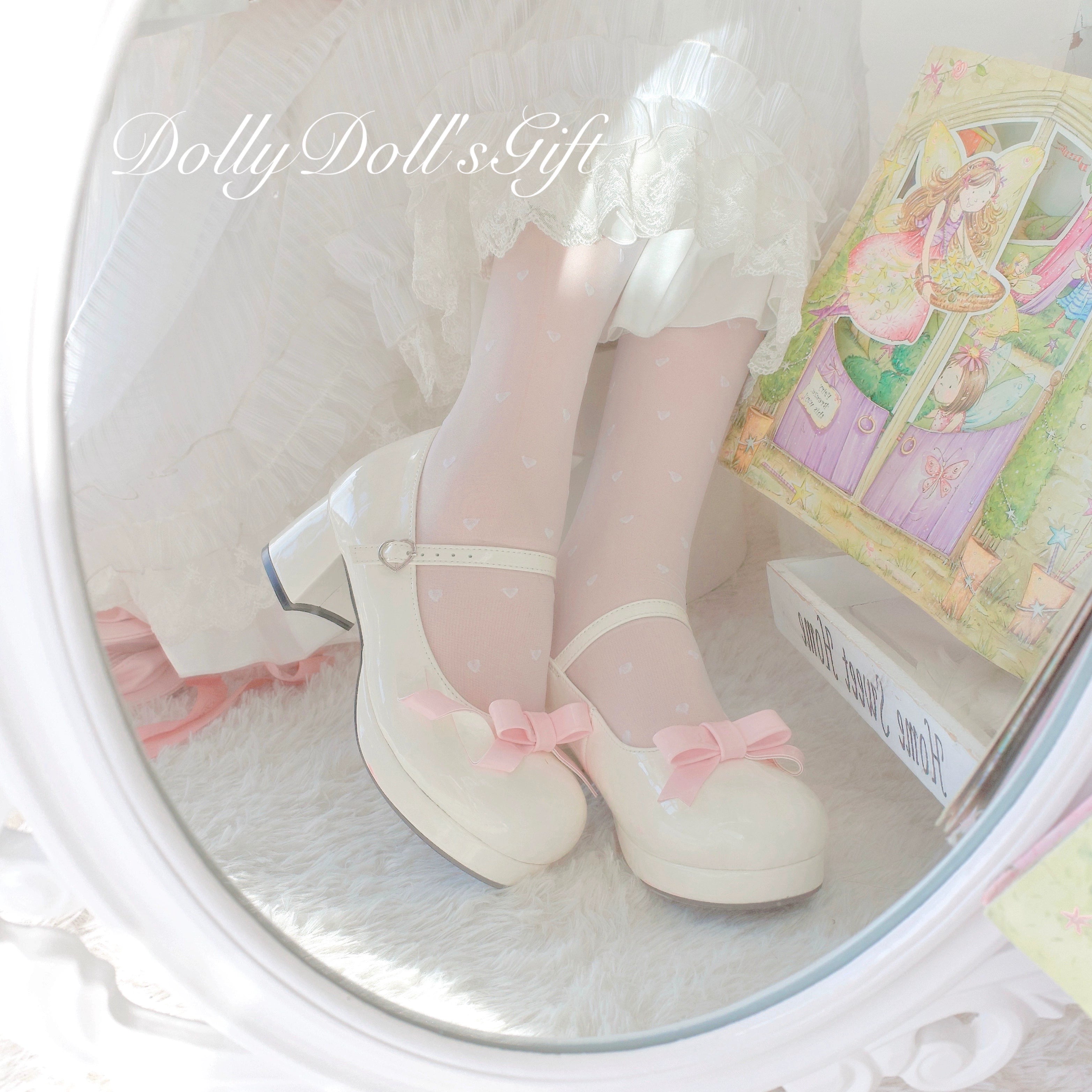 Dolly Doll~Lovers' Gift~Round Toe Middle Heel Mary Jane Lolita Shoes 32678:397952