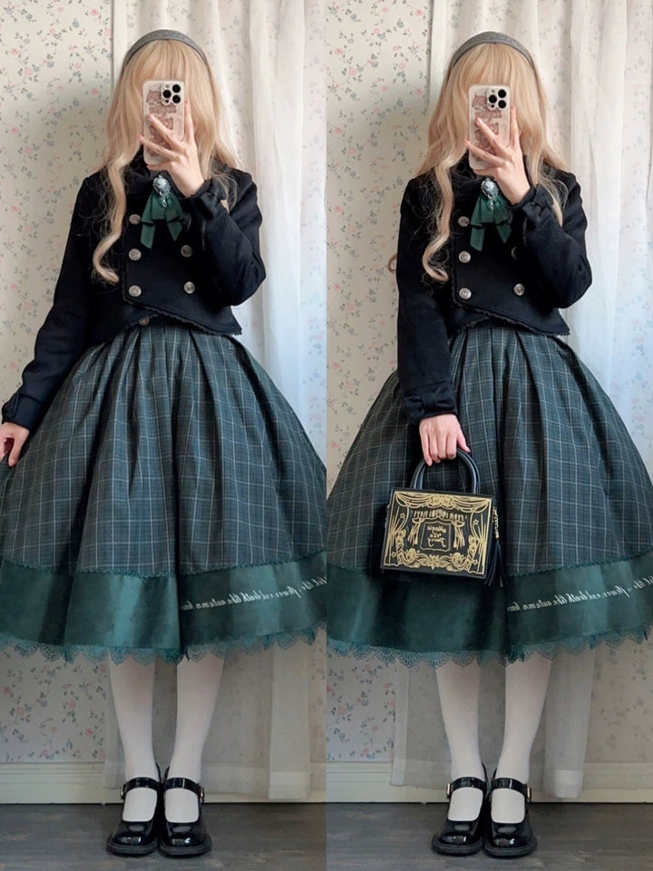 LeMiroir~Winter Solstice Coat~Sweet Lolita Woolen Coat Embroidery Skirt Short Outwear 40360:657192