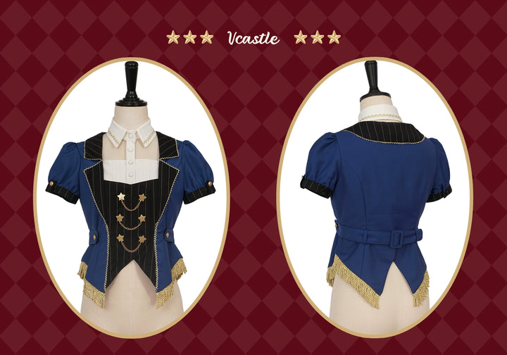 Vcastle~Circus~IP Collab Sweet Lolita Suit and Shirt S size dark blue suit