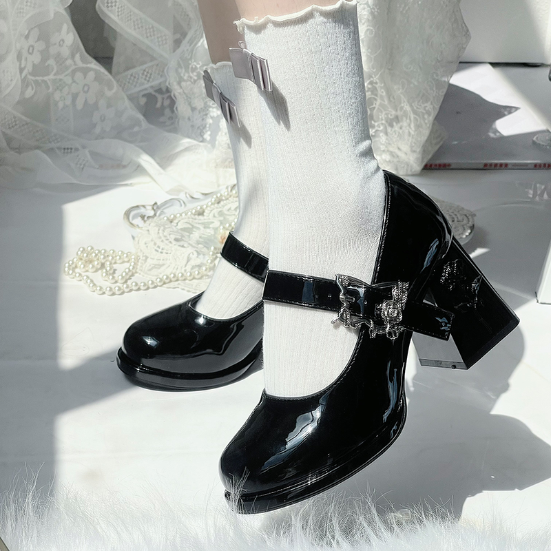 Dreamland~Wanxiang Cycle~Elegant Lolita Heel Shoes with Embossed Rose