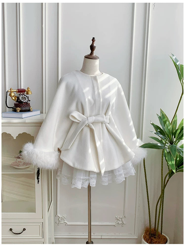 Winter Island Memory - Elegant Lolita Winter Coat & OP Dress Set