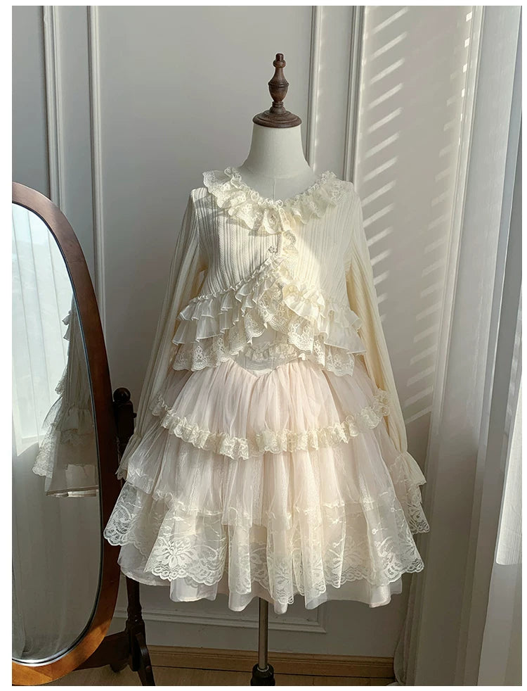 Bloom Period - Elegant Lolita Bolero, Layered Lace Ruffles 44623:817279