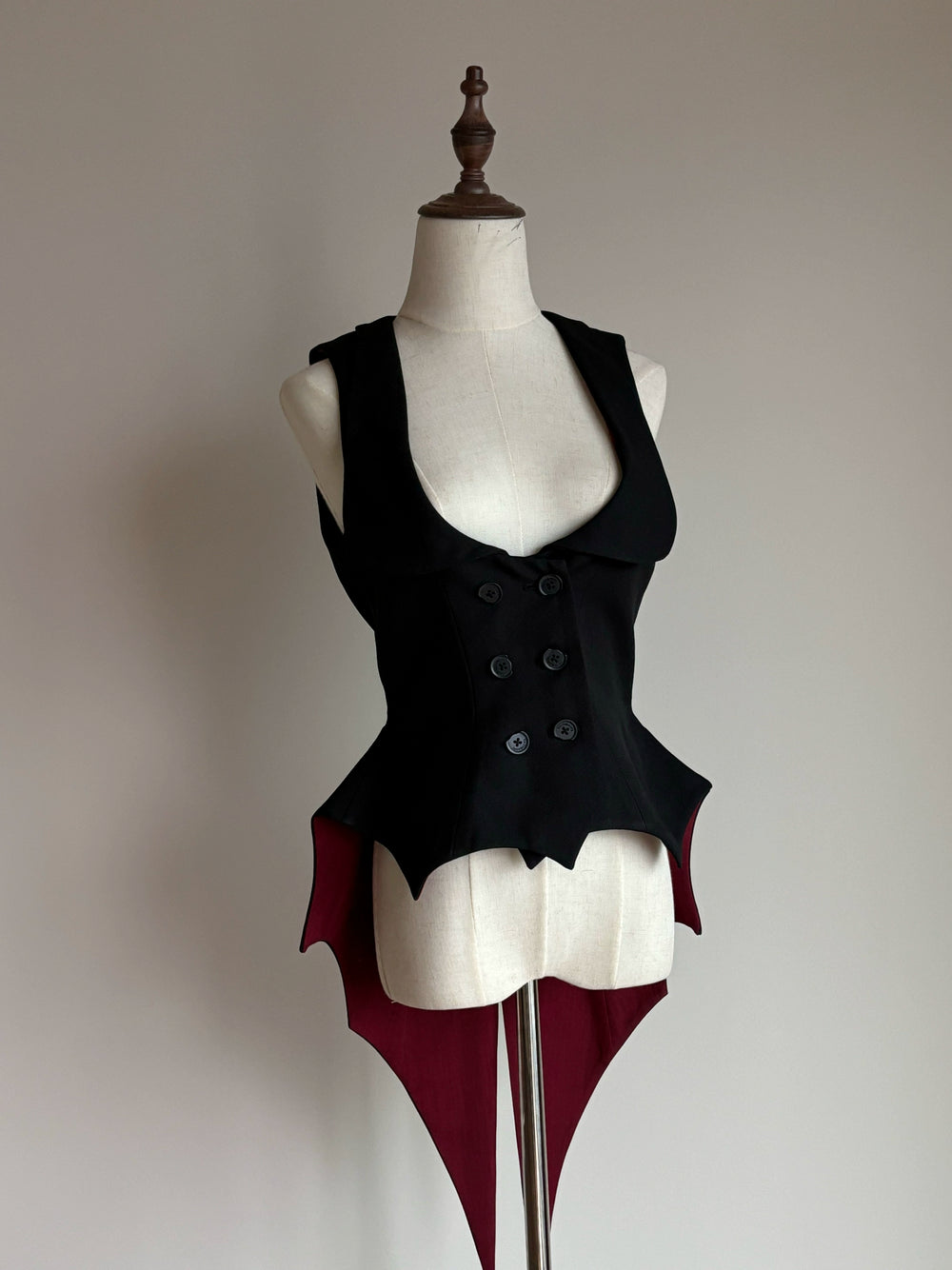 FlowerFairyDaily~Final Nocturne~Gothic Lolita Vest Black Bat Vest   