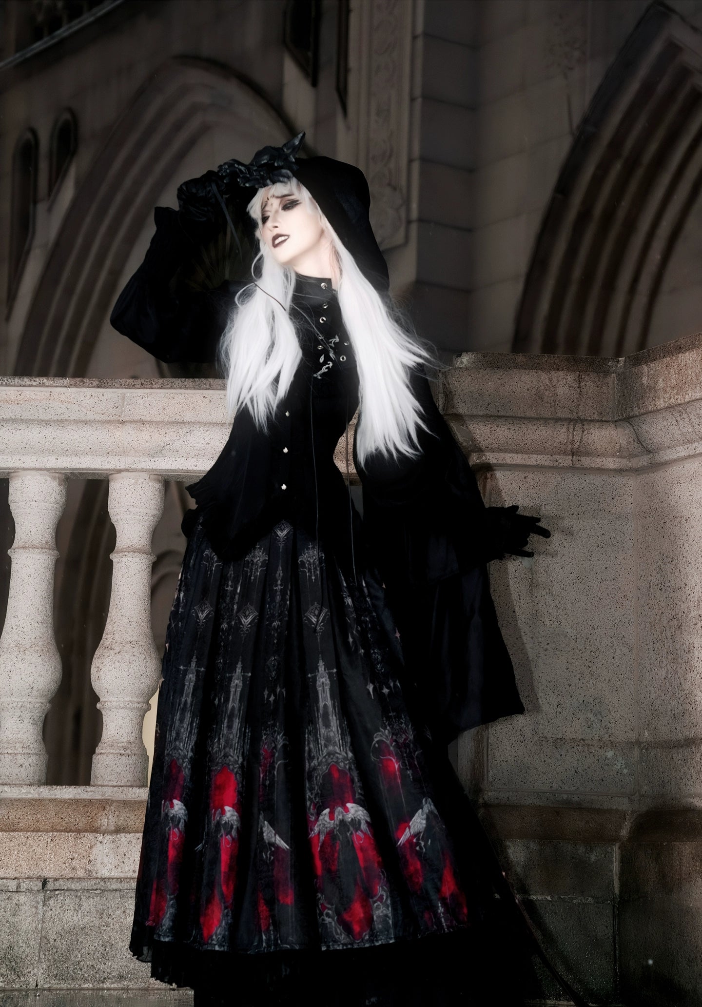 Luoluan Lolita - Fallen Angel - Printed Gothic Lolita Skirt Outfit 43909:788862