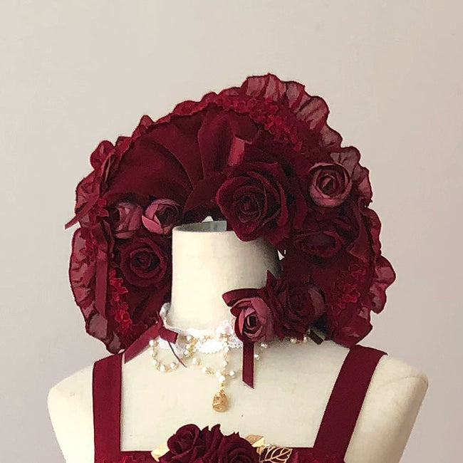 Dawn And Morning - Rozen Maiden Accessories Lolita BNT Choker Cuffs bnt rose red