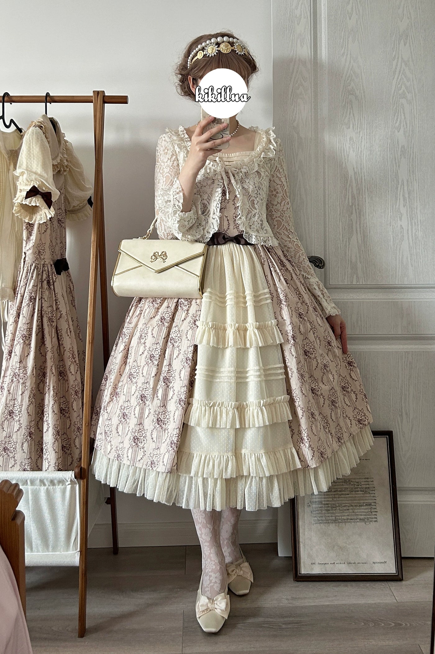 Hime~Late Spring Speech~Pure Cotton Dress Classic Lolita JSK Dress Flower Wall   