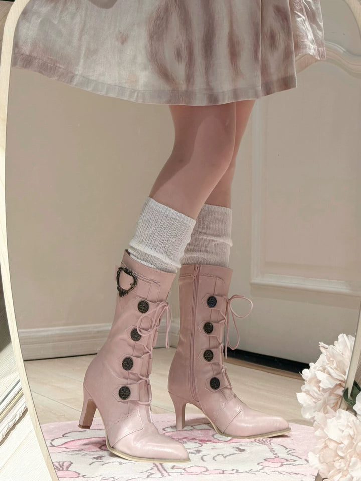 Pure Tea For Dream~Oakmoss~Classic Lolita Boots Pointed Toe Lolita Shoes