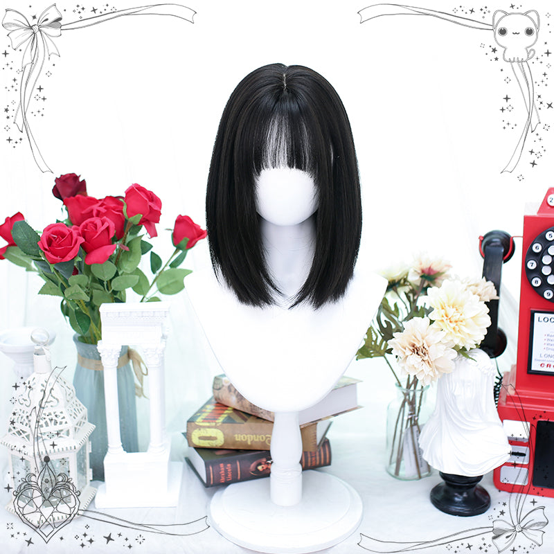Dalao Home~Wind Chime~Shoulder-length Straight Lolita Wig natural black  