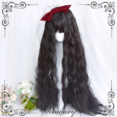 Sinwavy~Waltz~Elegant Lolita Long Curly Wig Multicolors black  