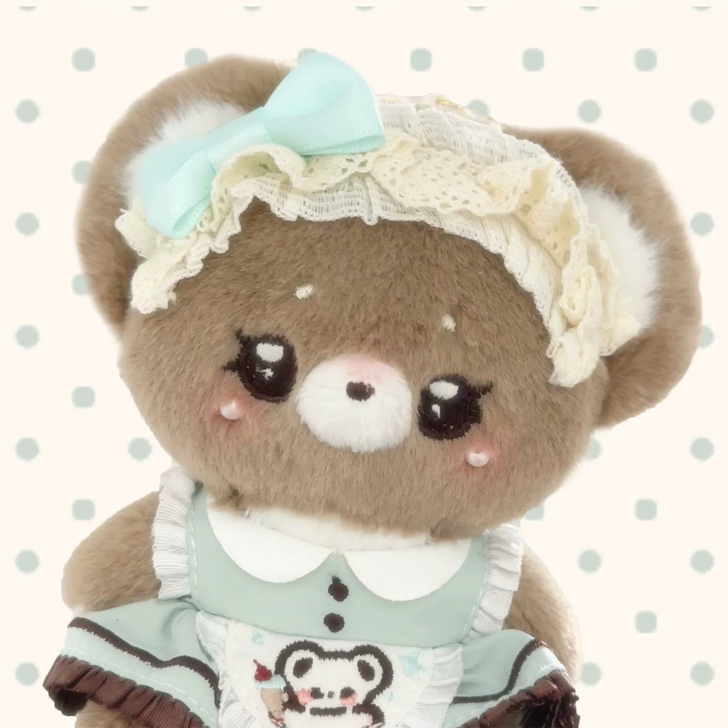 Kawaii Lolita Bear Bag Pendant, Soft Plush Mint Chocolate Only