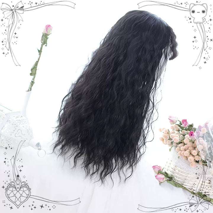 Dalao Home~65cm Wave Lolita Wig Multicolors free siz little witch natural black+wig net 