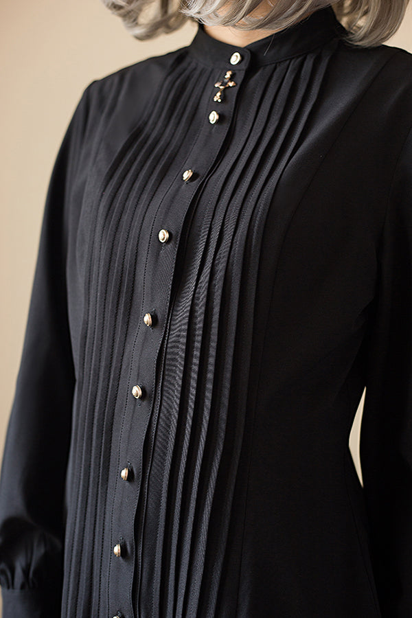 Little Dipper - Elegant Lolita Mutton Sleeve Stand Collar Blouse 19514:291392