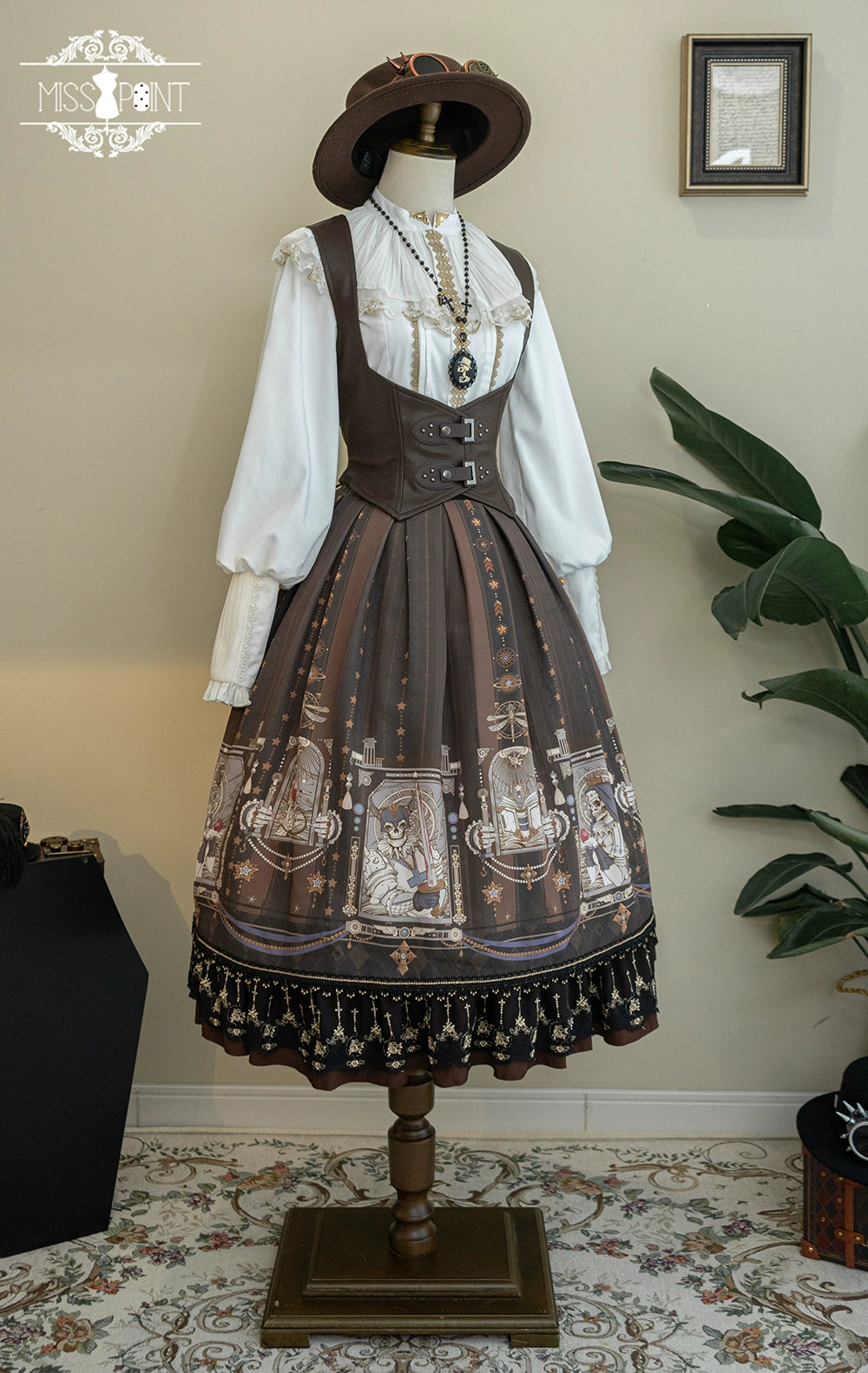 Miss Point - Demon Hunting Notes - Fishbone Gothic Lolita Skirt 33614:433826