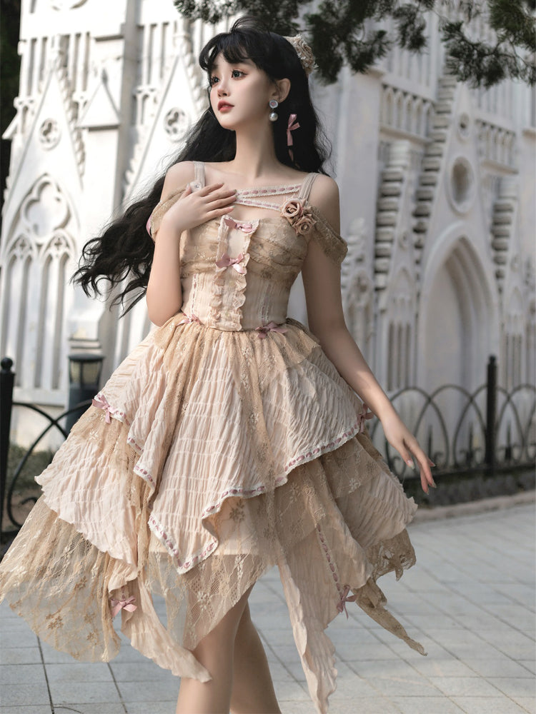 Your princess~Gothic Lolita Irregular Hemline JSK Multicolors   