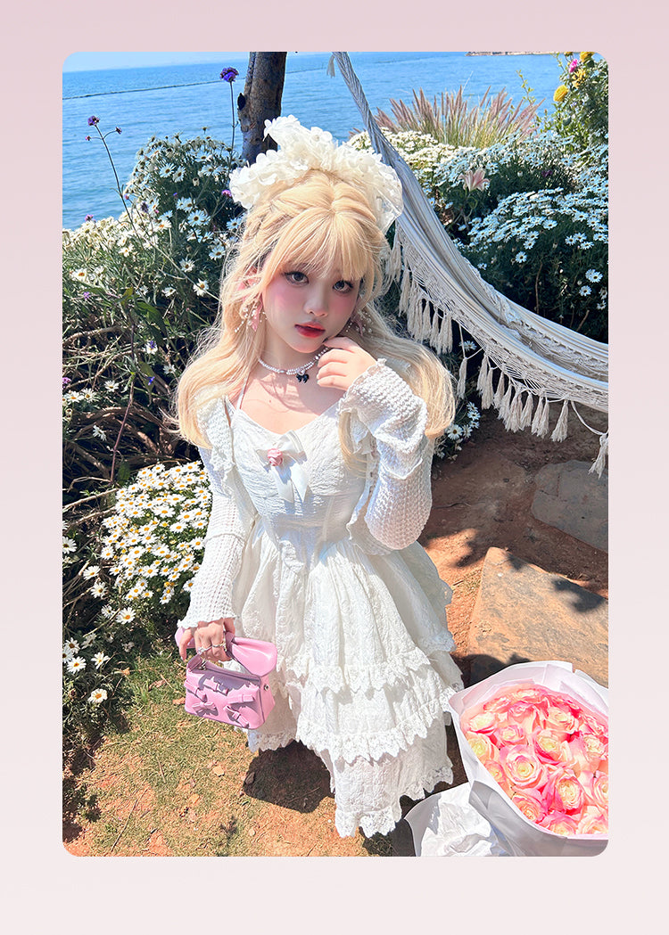 Yingtang~Rose of France~Sweet Lolita Plus Size Halter Puffy Dress Set   