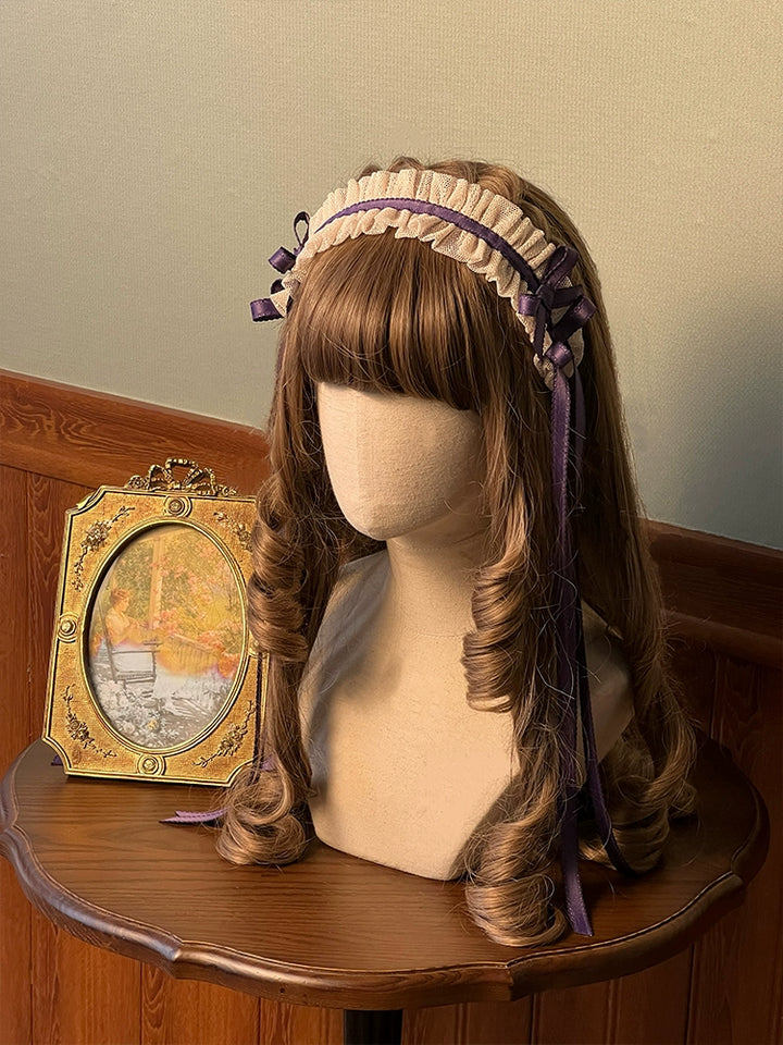 Alice girl~Yesterday Morning Mist~Classic Lolita KC Elegant Lolita Headdress Purple KC only