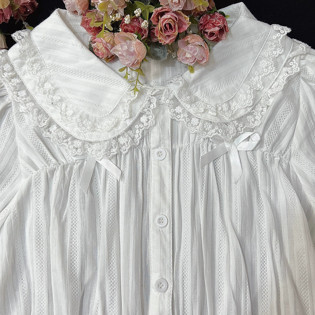 DMFS Lolita~Sweet Lolita Shirt Doll Collar Blouse High-waisted   