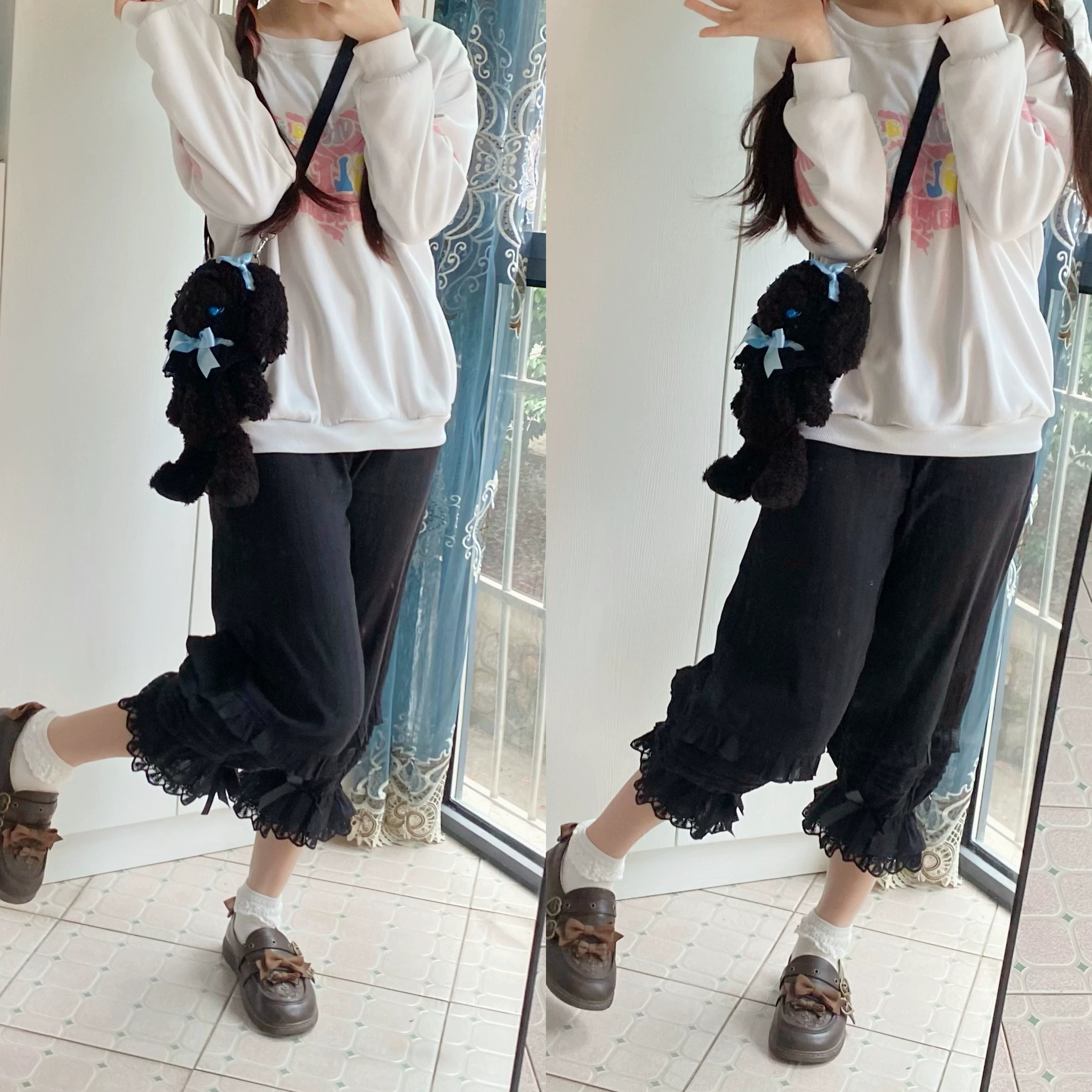 Sweet Lolita Jacquard Cotton Bloomers, Accordion Pleats