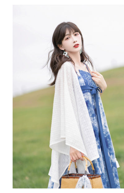 Chixia~Han Lolita Dress and Shawl Tie-dye Hanfu   