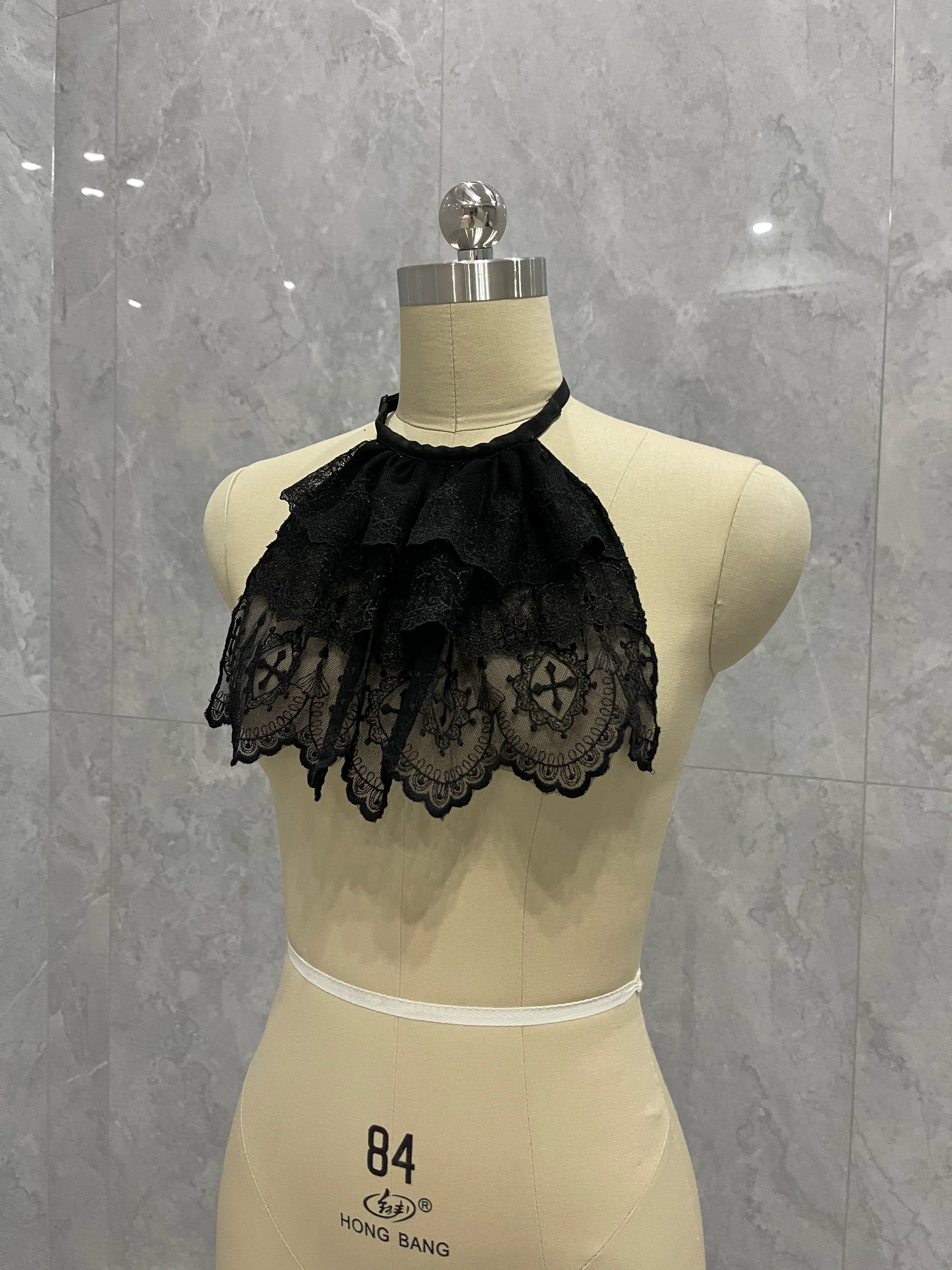 Summer Story - Elegant Lolita Bib Lace Lolita Accessory Black