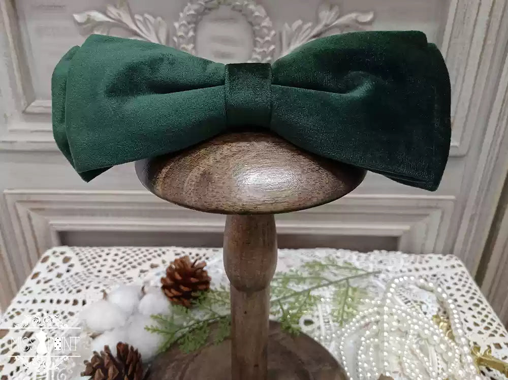 Miss point~Rose Silhouette~Lace Bow KC Lolita Accessories dark green KC