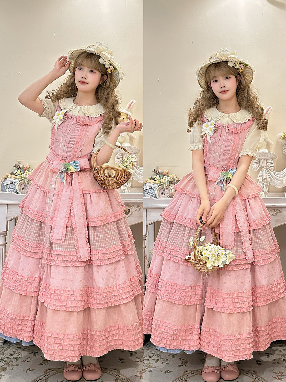 Miss Point~Garden Sunflower~Country Lolita JSK Five-Tiered Open Front Dress 42509:742484