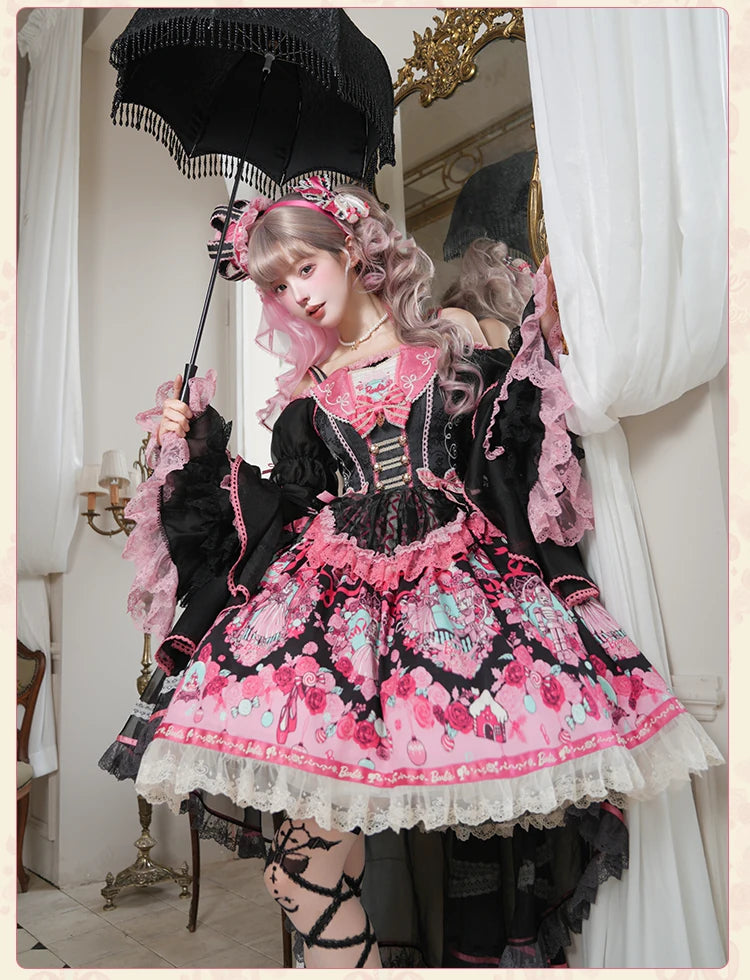 Nutcracker - IP Collaboration Sweet Lolita JSK & OP, Princess & Rose Print 45890:866751