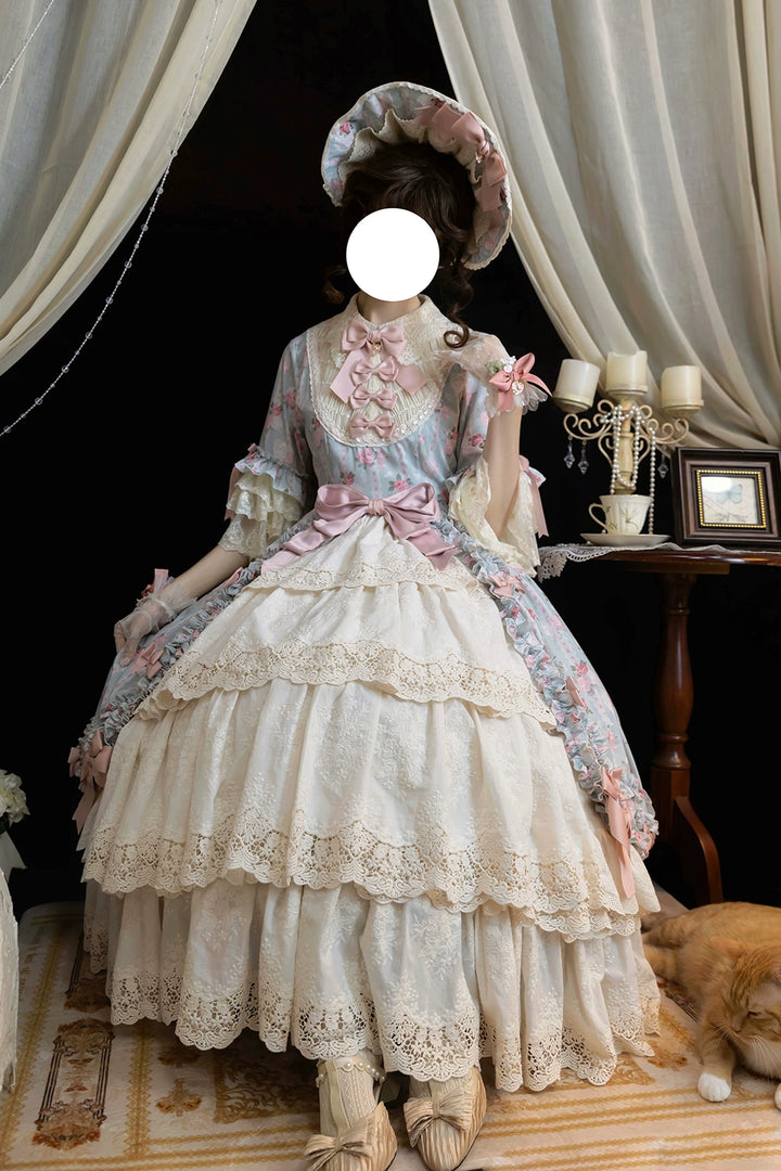 Miss Point~Lilyka Garden~Classic Lolita OP Dress Elegant Floral Wall Princess Sleeve