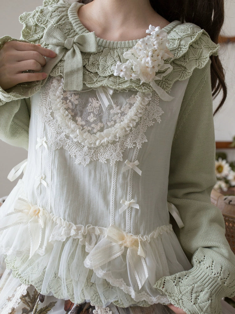 MIST - Nana - Sweet Lolita Sweater, Detachable Bow 44201:798350