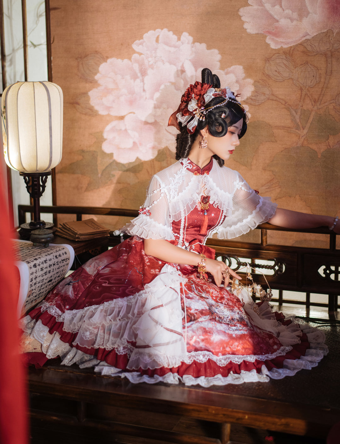 (Buyforme)Two Rural Cats~Nine-Color Deer Chinese Style Lolita Dress  Set   