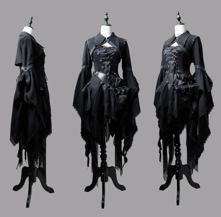 Wuyuzhe~Dragoon Knight 3.0 Version~Western Fantasy Style Lolita Irregular Skirt Set Lolita Vest   