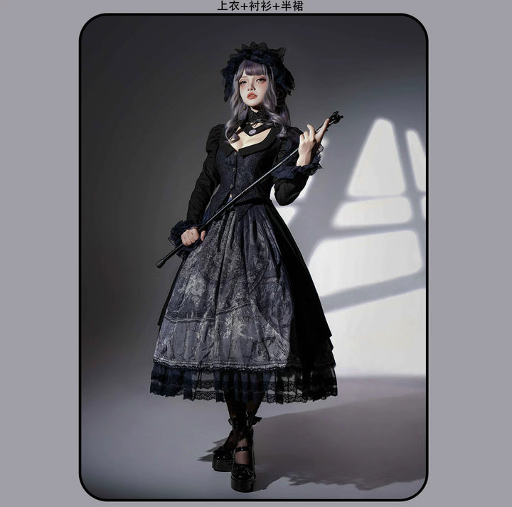 Susin Lolita~Star Disk~Gothic Lolita Dress Elegant OP Dress and Coat