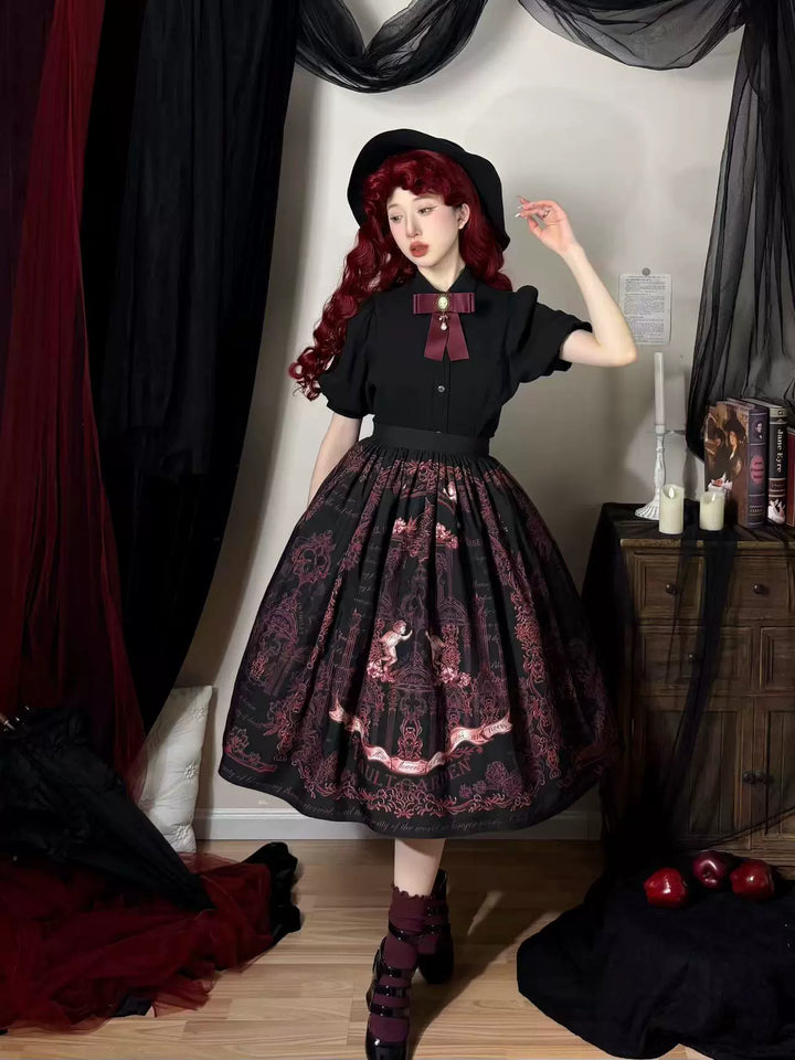 Vault Design~Angel Garden~Classic Lolita SK A-line Printed Lolita Skirt